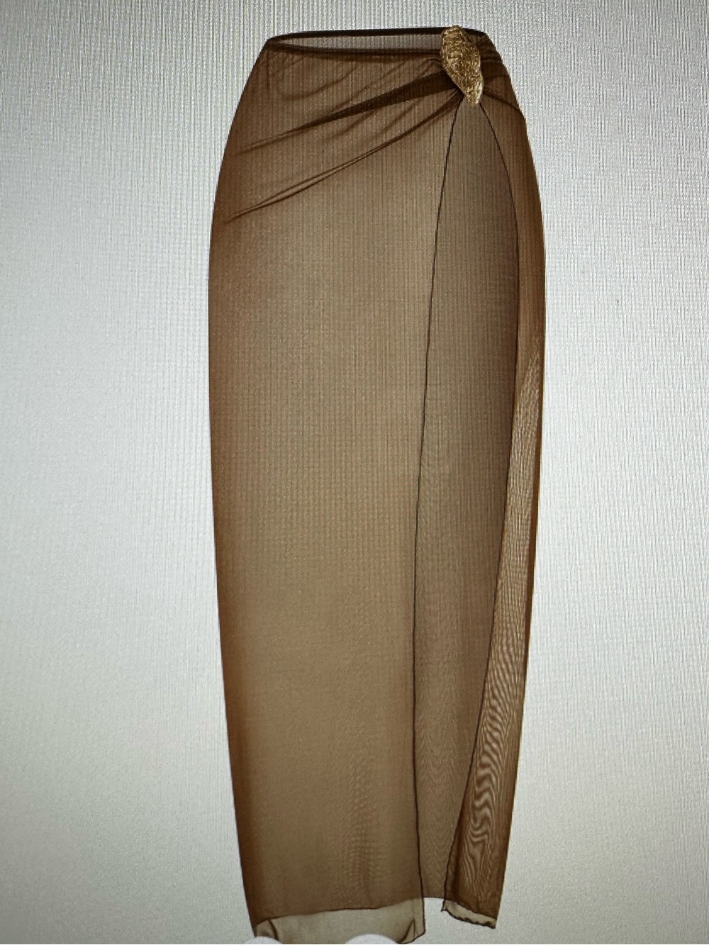 New with Tag! Two-Tone Brown & Cream One-Piece Swimsuit with Brown Sheer Sarong - Picture 6 of 14